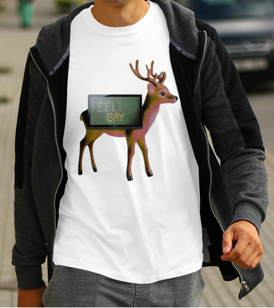 Jean Pierre Feeling Gay Deer With TV Screen T-Shirt