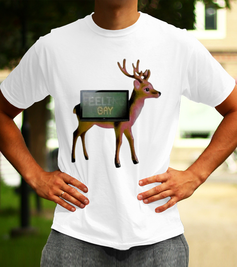 Jean Pierre Feeling Gay Deer With TV Screen T-Shirt