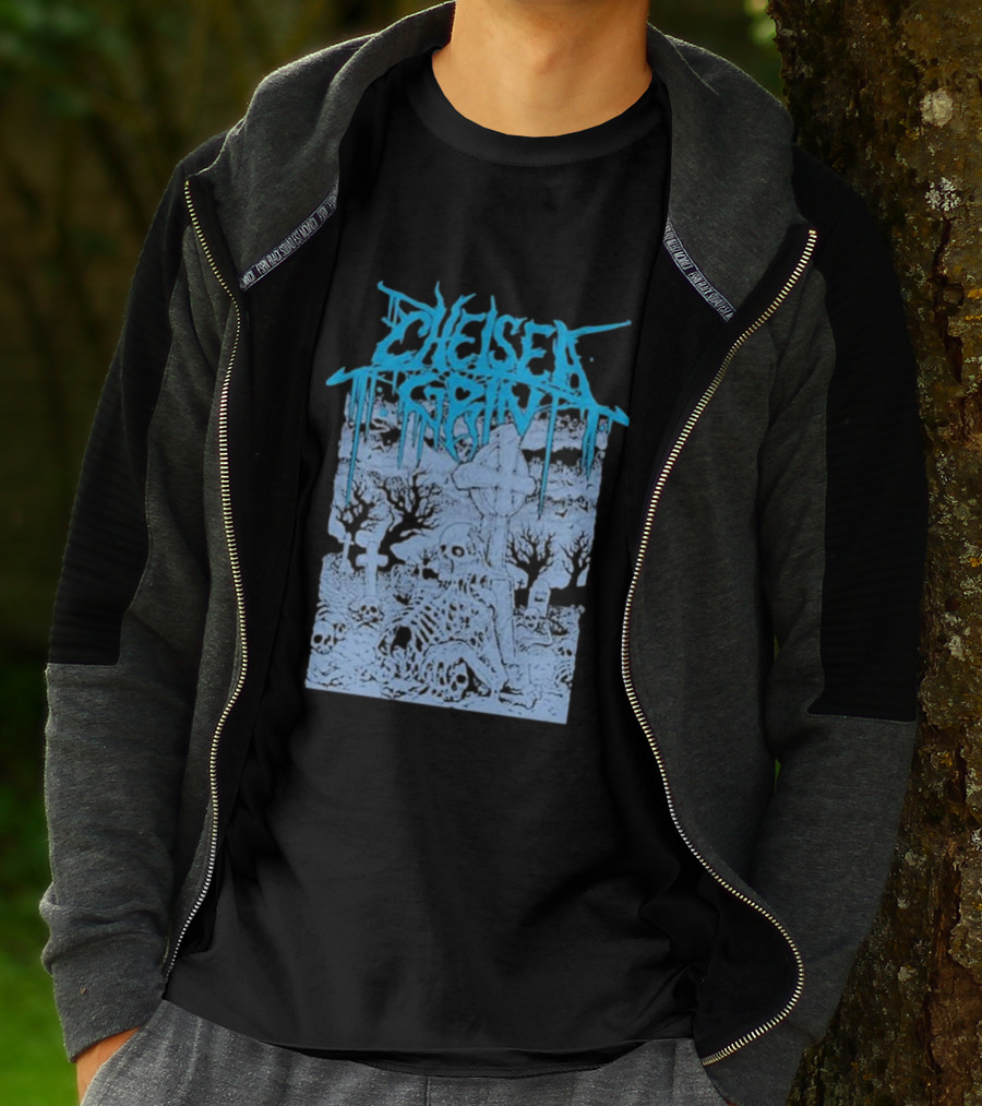Chelsea Grin Skeleton Cemetery Scene T-Shirt