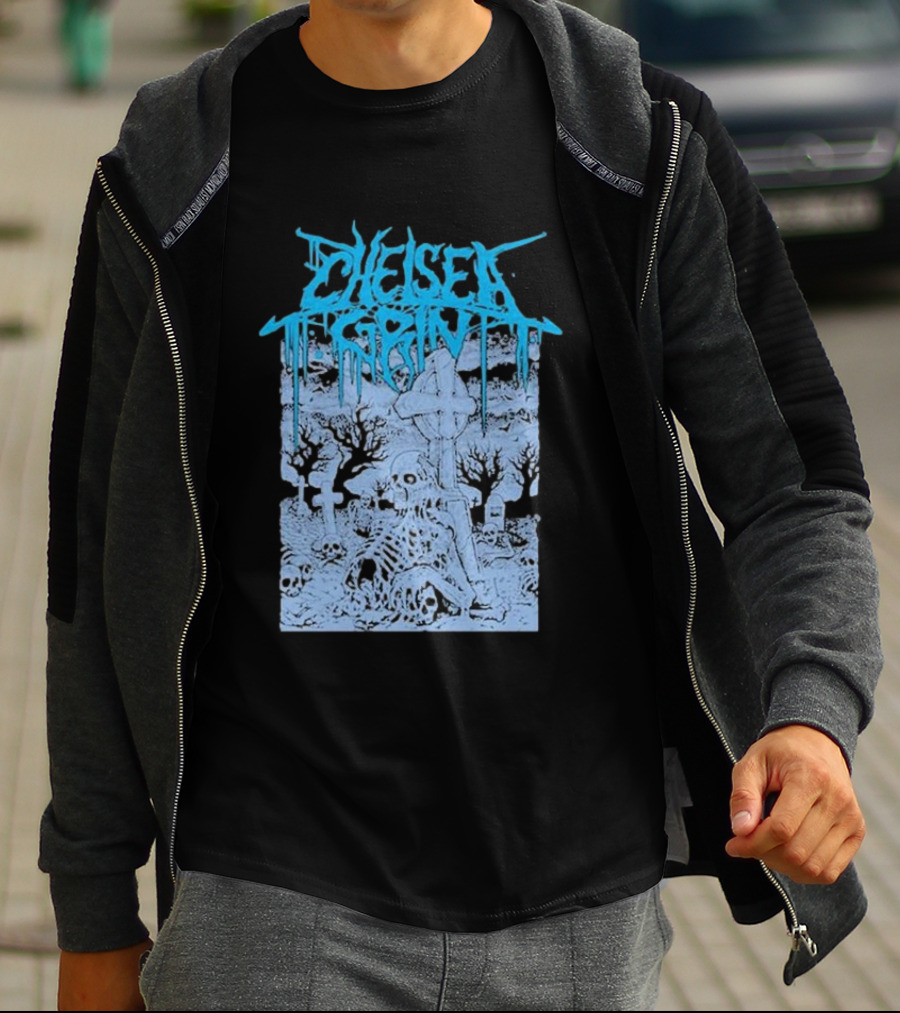 Chelsea Grin Skeleton Cemetery Scene T-Shirt