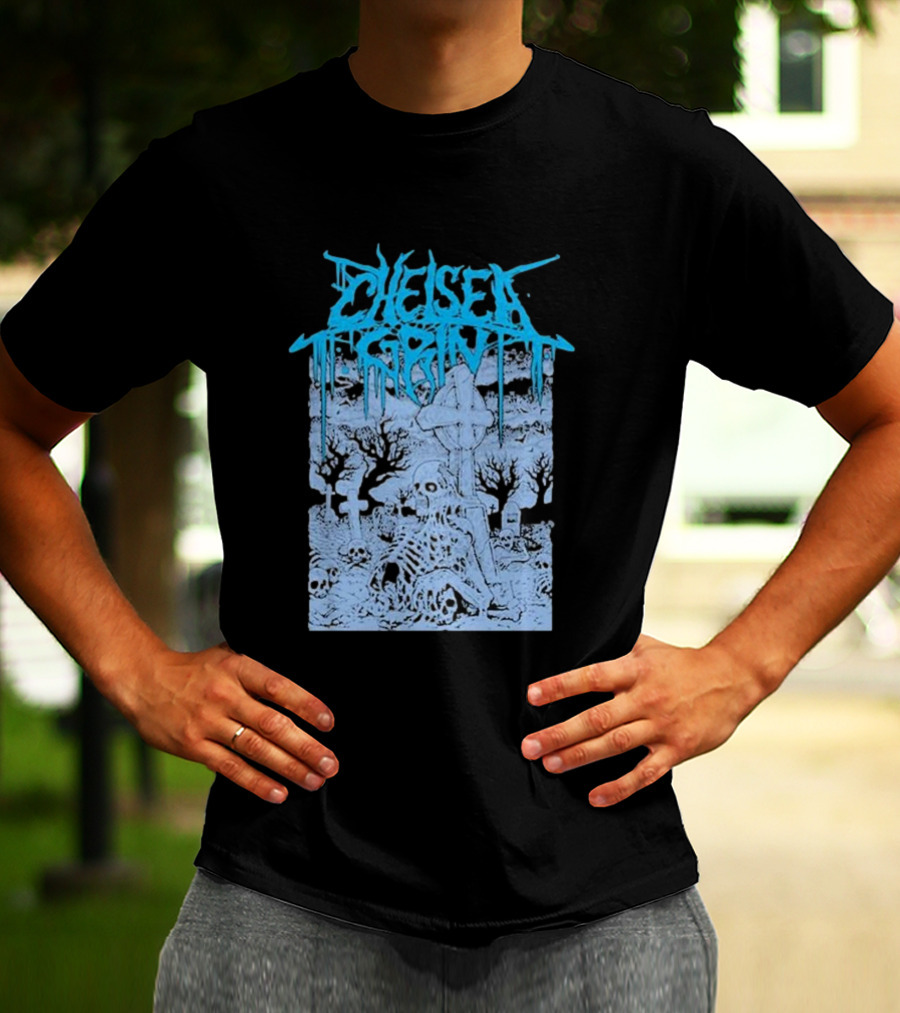 Chelsea Grin Skeleton Cemetery Scene T-Shirt