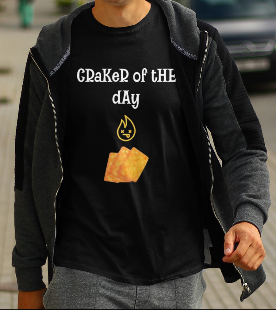 Cracker Of The Day Funny Fire Emoji Icon With Crackers T-Shirt