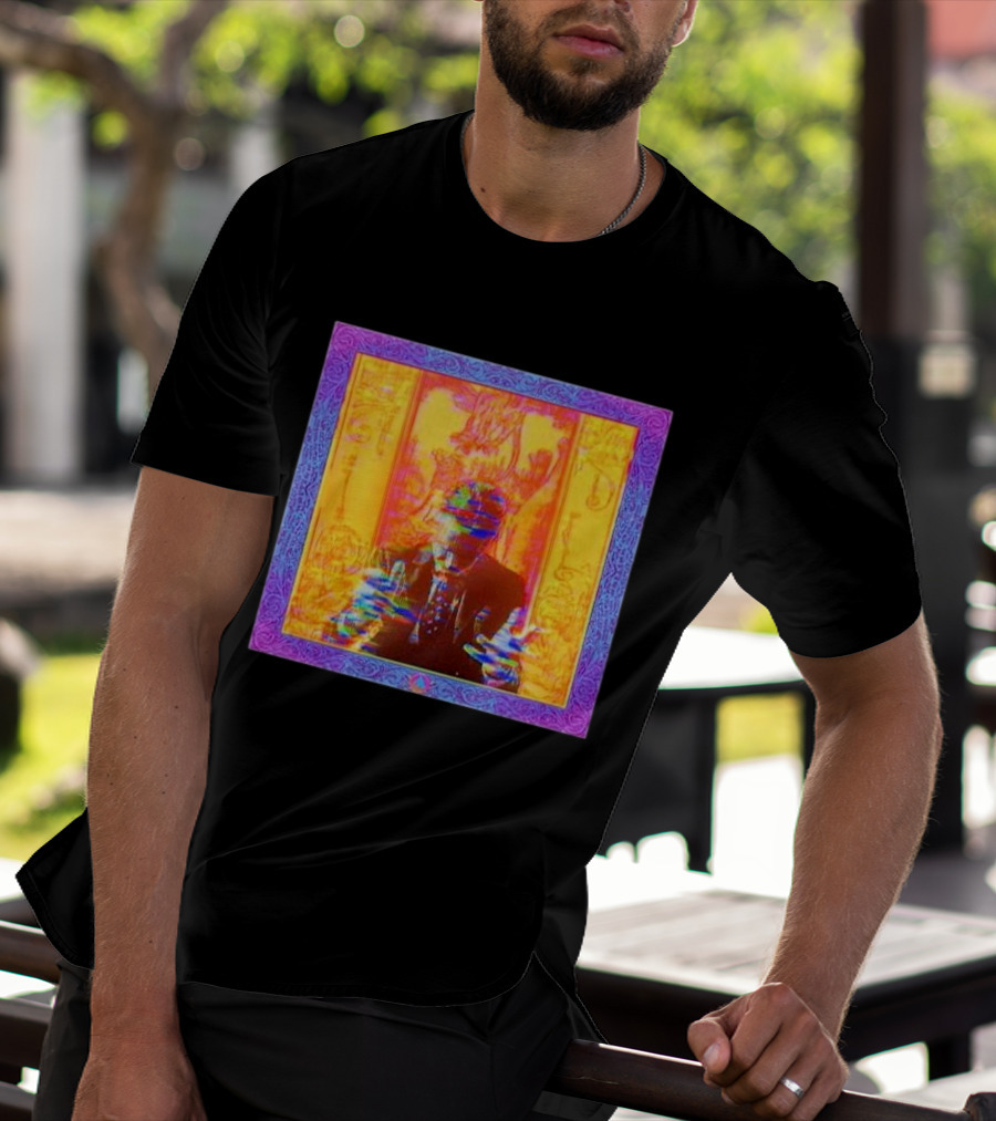 Dragons Ft Jordan Peterson Psychedelic Portrait With Ornate Border T-Shirt