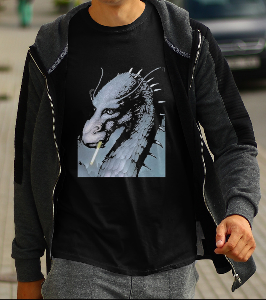 Eragon Dragon Smoking Cigarette Christopher Paolini T-Shirt