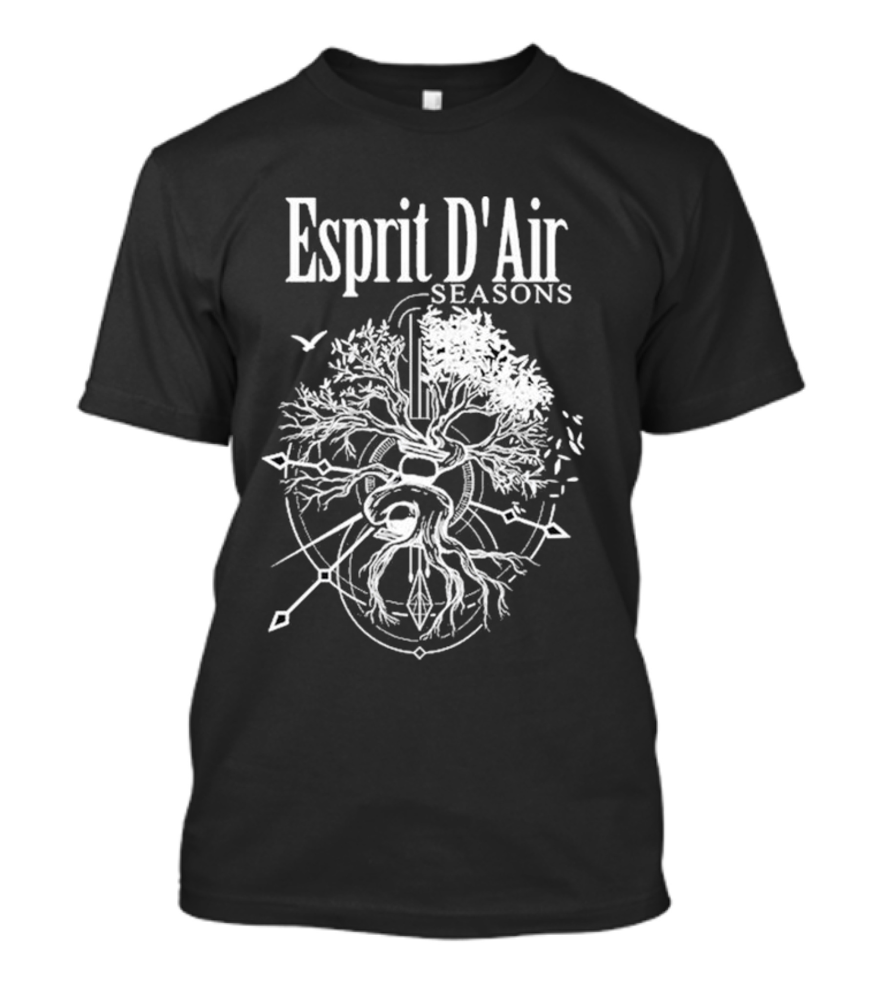 Esprit D’Air Seasons Tree Of Life And Guitar Symbolism T-Shirt