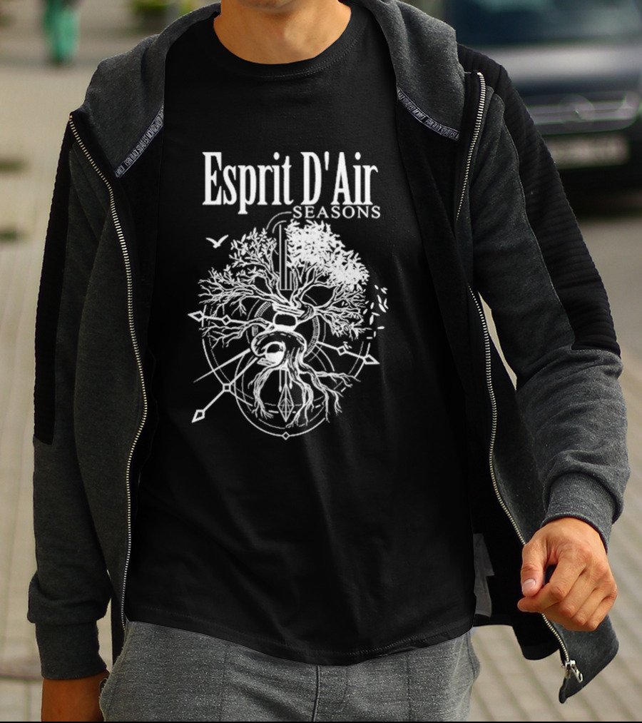 Esprit D’Air Seasons Tree Of Life And Guitar Symbolism T-Shirt