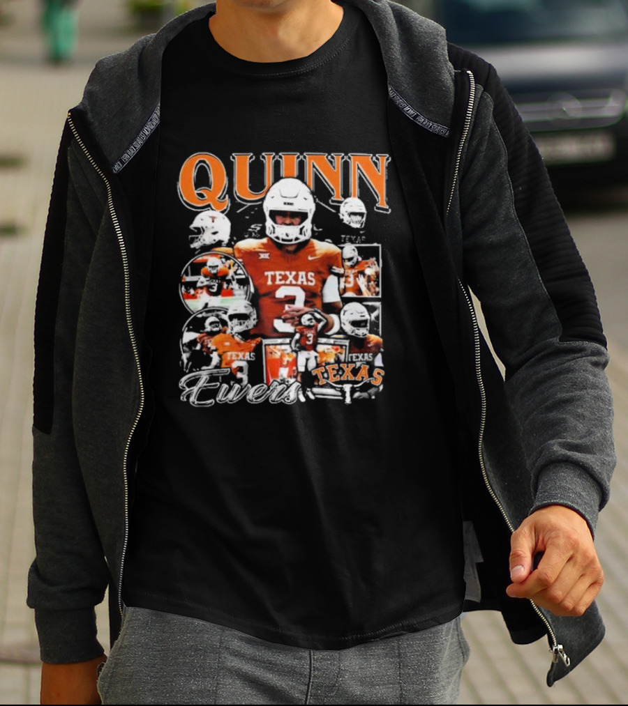 Quinn Ewers Texas Football Player Collage T-Shirt