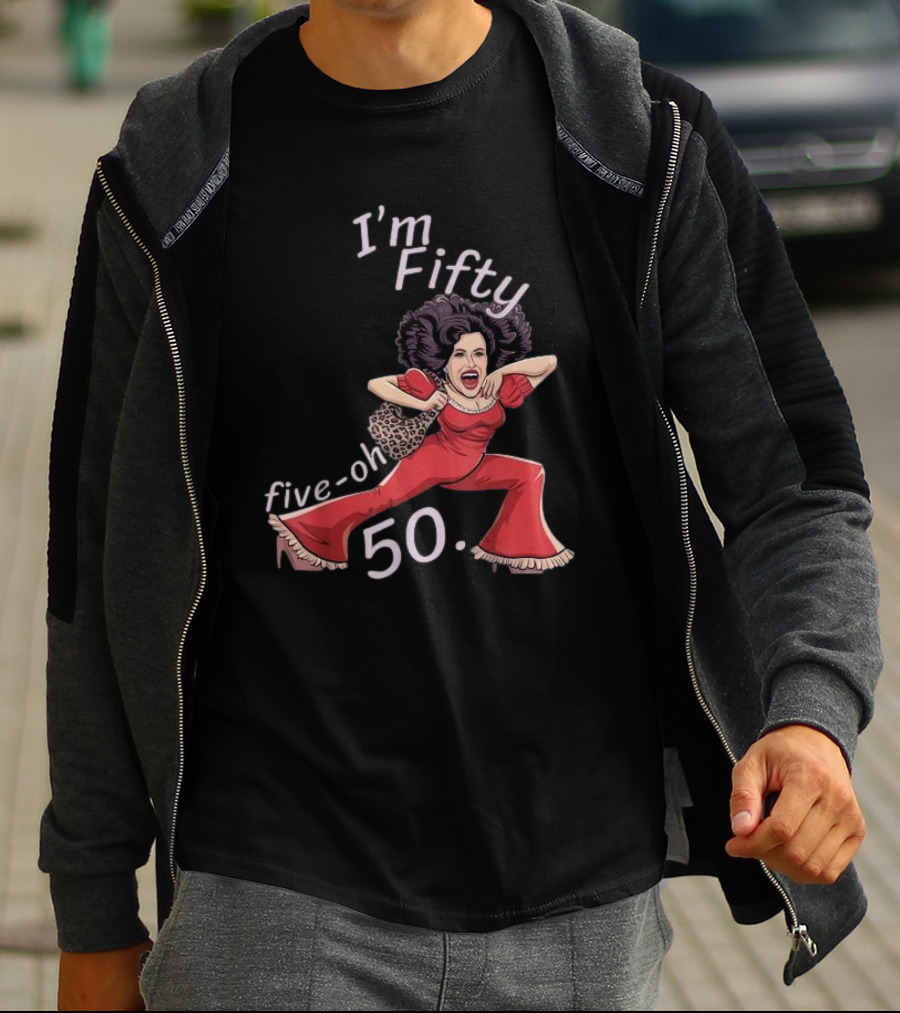 I’m Fifty Five-Oh 50 Leopard Bag Red Outfit Birthday O'Malley Lady T-Shirt