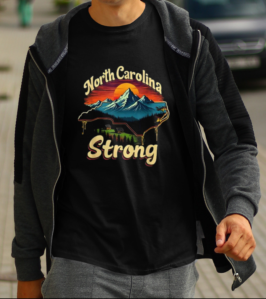 North Carolina Strong Mountain Landscape Support For Carolina T-Shirt
