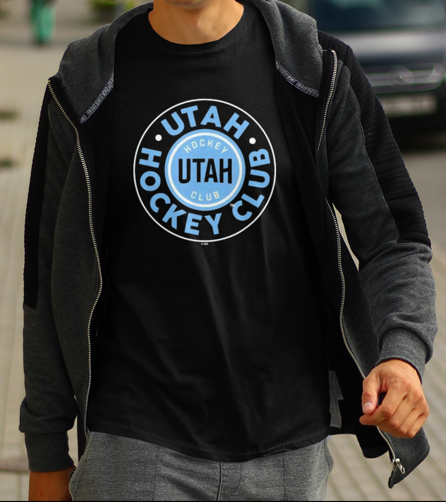 Utah Hockey Club Symbol Black Circular T-Shirt