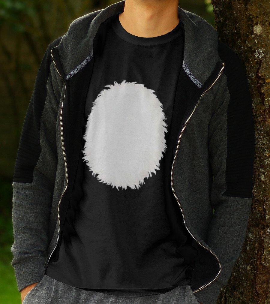 White Furry Belly DIY Costume Cosplay Animal Theme Panda Bear Cat Skunk Deer T-Shirt