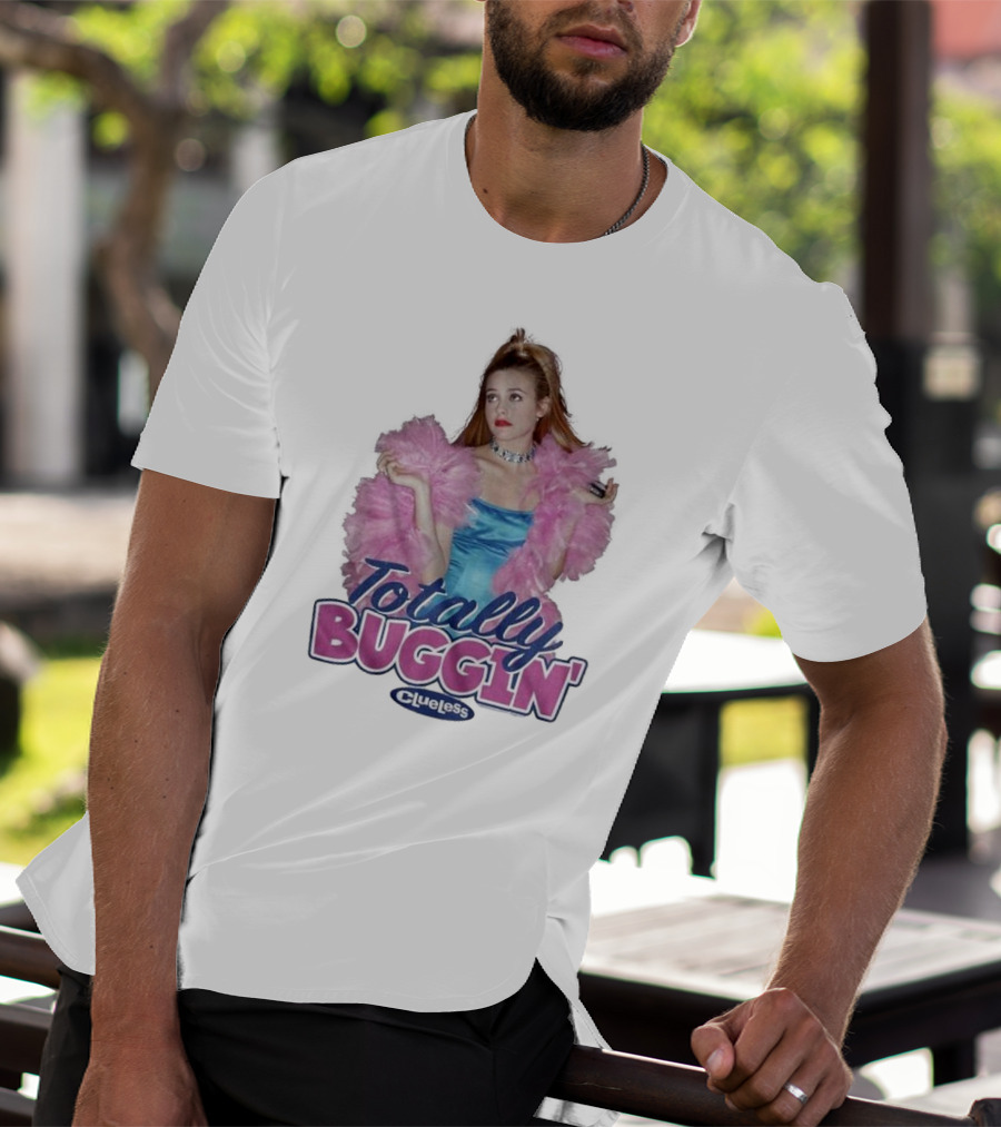 Clueless Totally Buggin' Pink Feather Boa Iconic Look T-Shirt