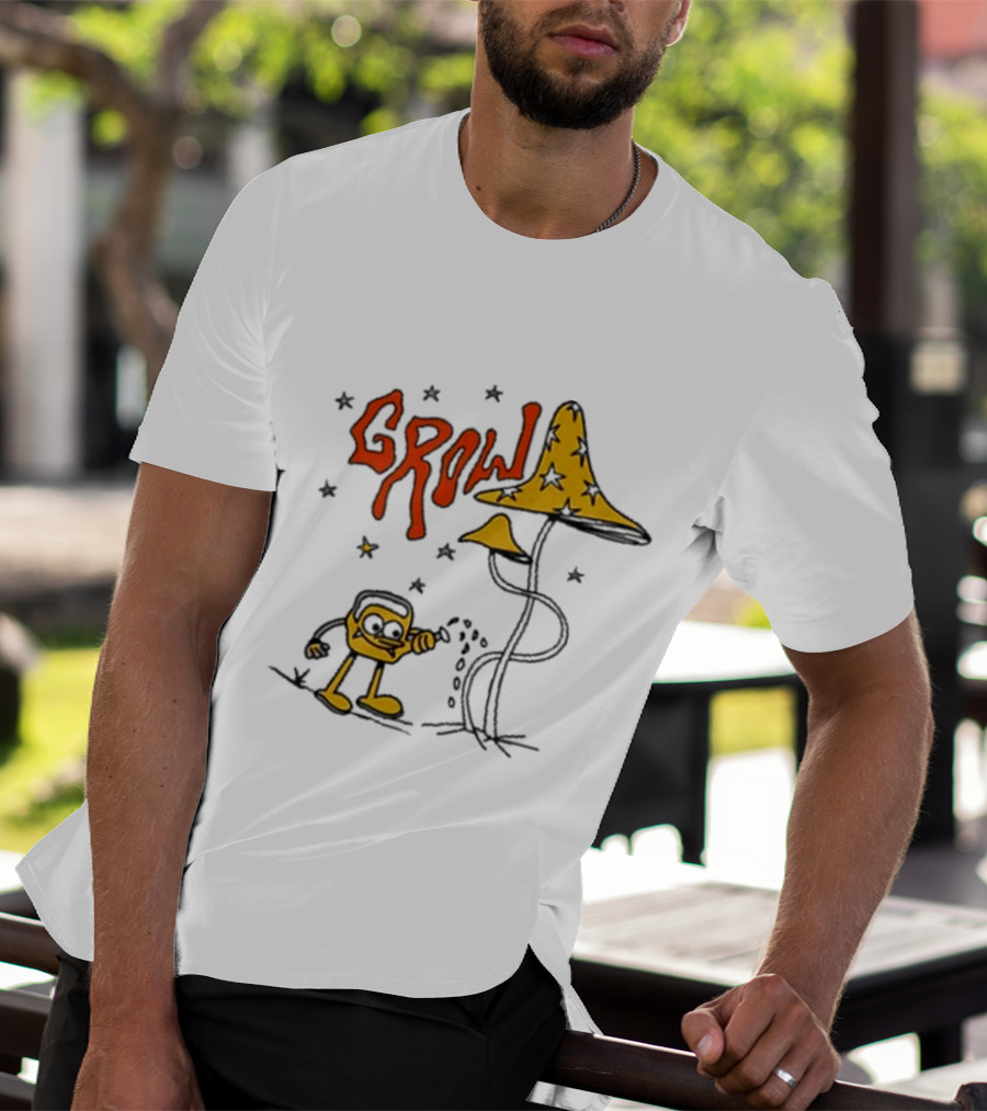 Grow To Grow Stars Mushroom Character Planting T-Shirt