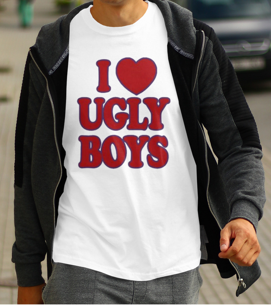 Omar Apollo I Love Ugly Boys Red Text Heart T-Shirt