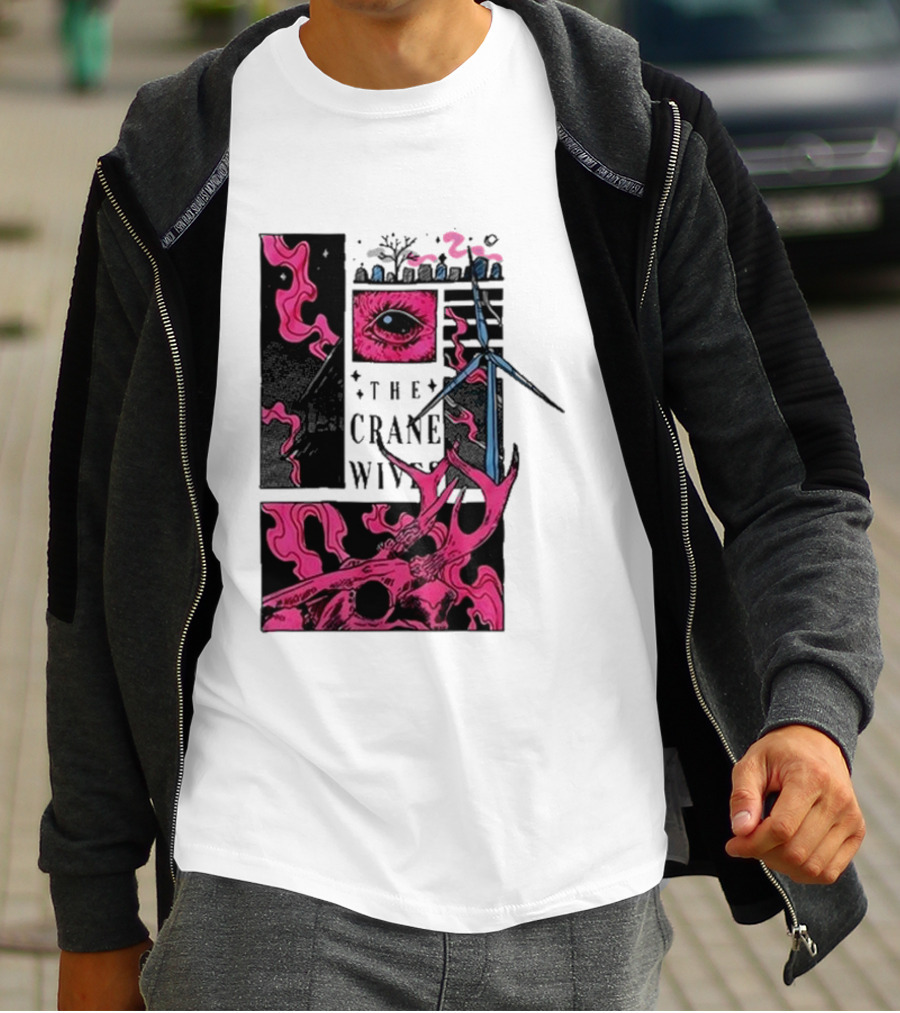 The Crane Wives The Well Pink Skull And Windmill T-Shirt