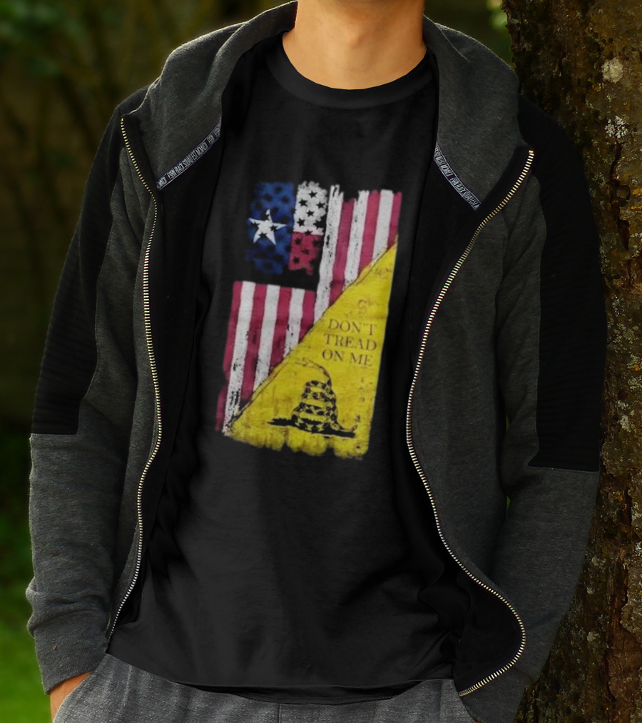 Don’t Tread On Me American Flag Gadsden Snake Vintage T-Shirt