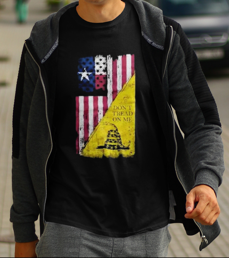 Don’t Tread On Me American Flag Gadsden Snake Vintage T-Shirt