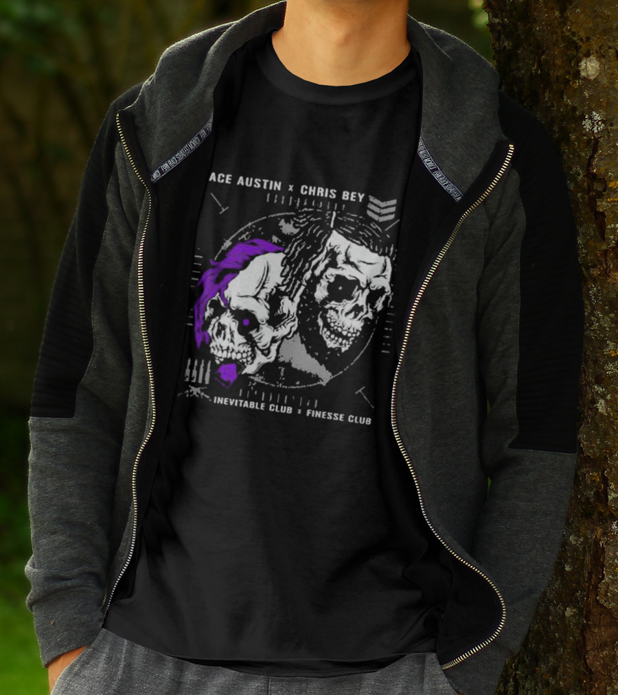 Ace Austin Chris Bey Inevitable Club Finesse Club Skulls T-Shirt