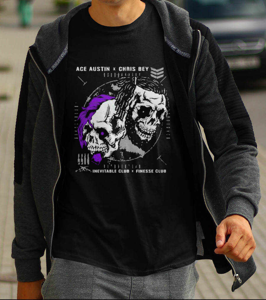 Ace Austin Chris Bey Inevitable Club Finesse Club Skulls T-Shirt