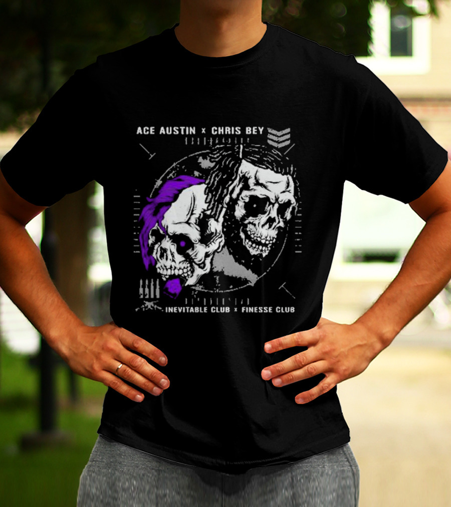 Ace Austin Chris Bey Inevitable Club Finesse Club Skulls T-Shirt
