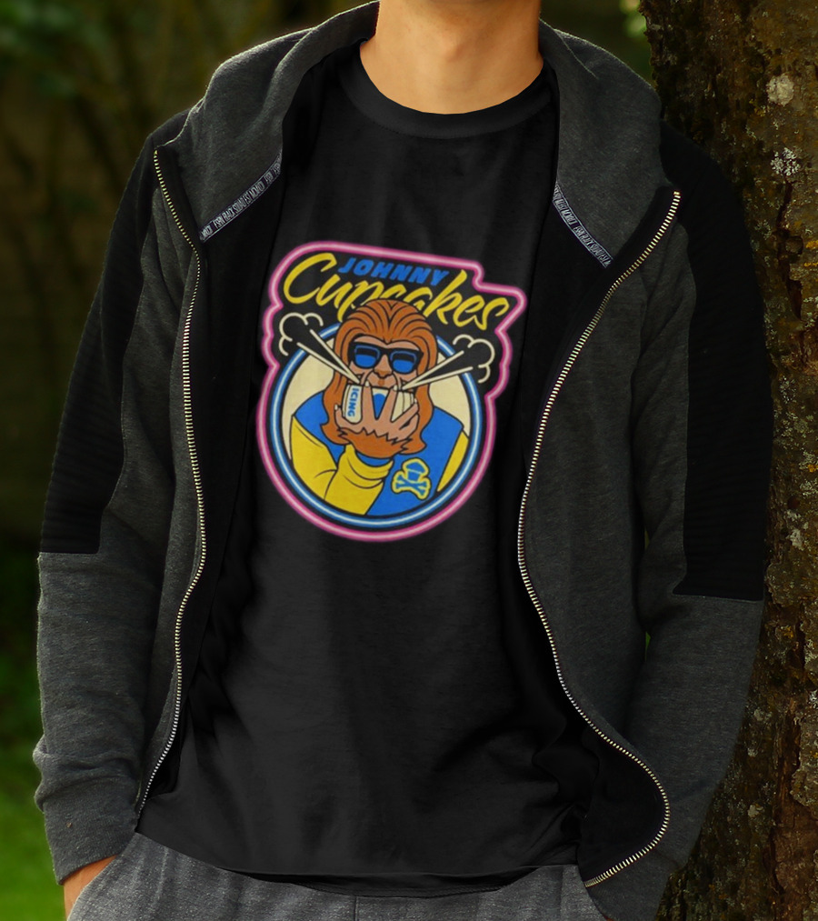 Johnny Cupcakes Wolfie Iconic Logo Sunglasses Chopsticks T-Shirt