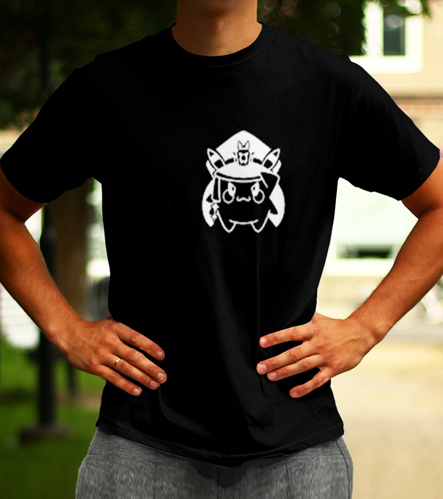 Matara Kan Store Cadet Momo Pikachu Hat Cat Ears Patch T-Shirt