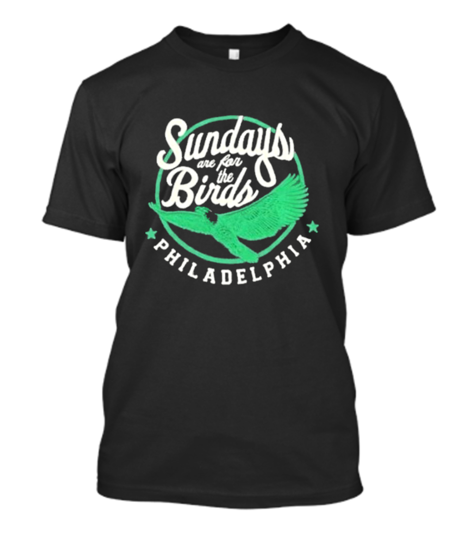 Philadelphia Sundays Are For The Birds Green Winged T-Shirt
