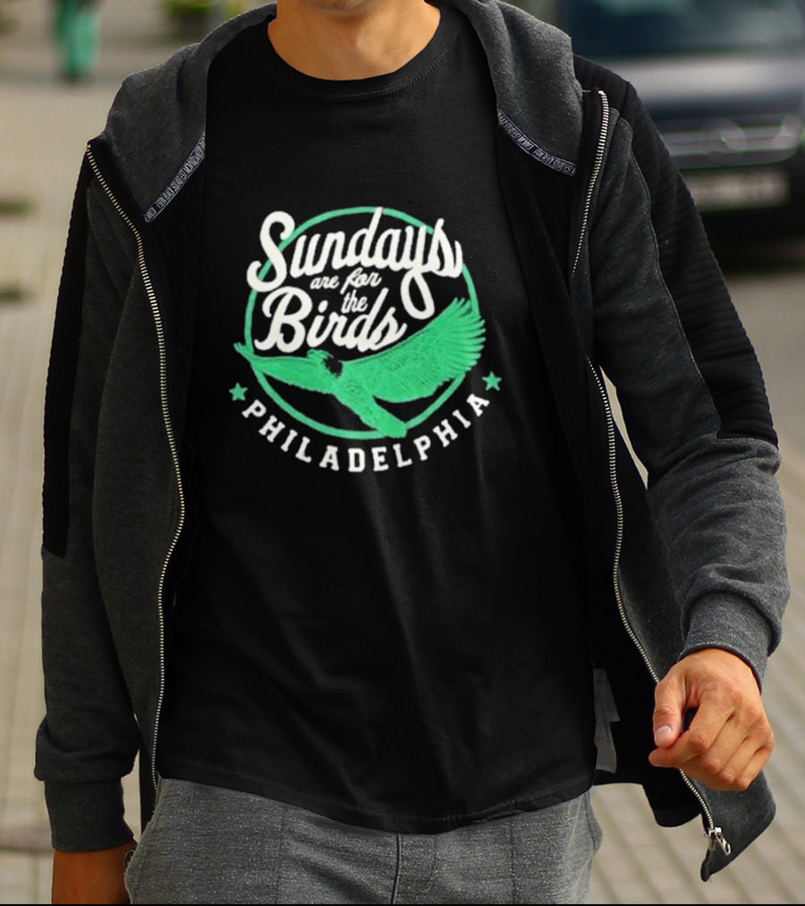 Philadelphia Sundays Are For The Birds Green Winged T-Shirt