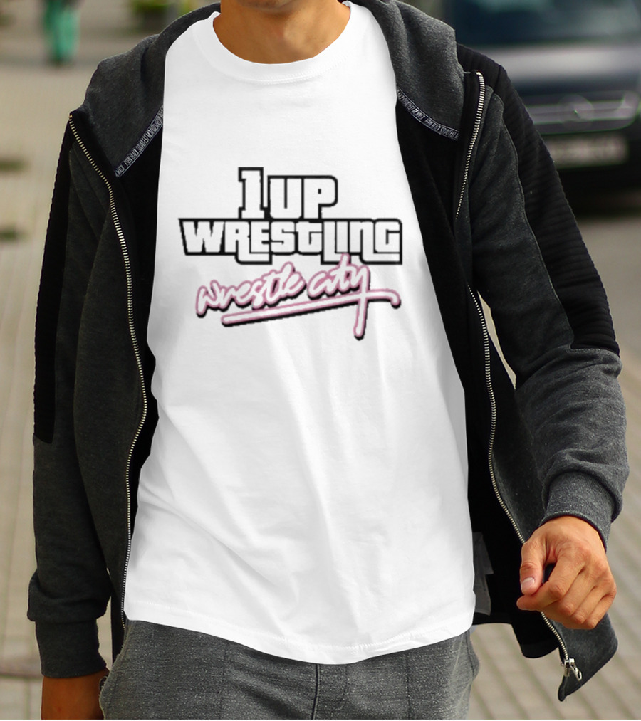 1up Wrestling Wrestle City Retro Gaming T-Shirt