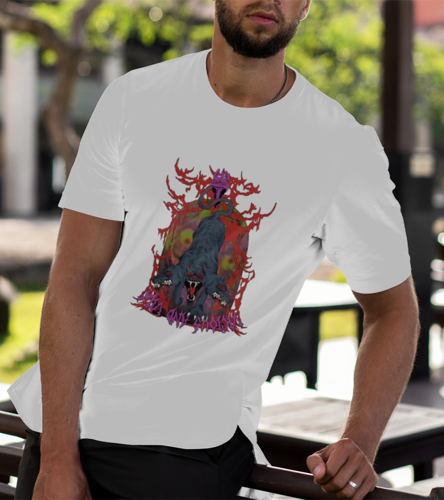 Cerberus Vicious And Psychedelic Flames T-Shirt