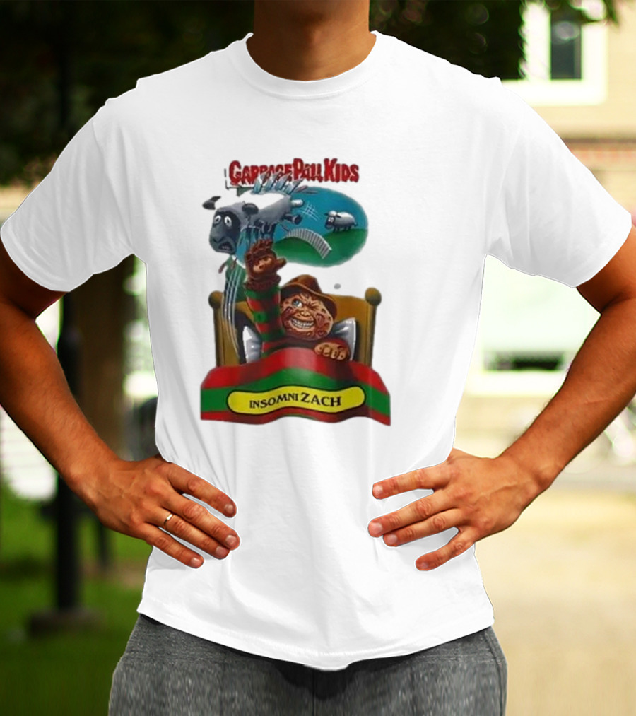 Garbage Pail Kids Insomni Zach Freddy Krueger Sheep Jumping Bed T-Shirt