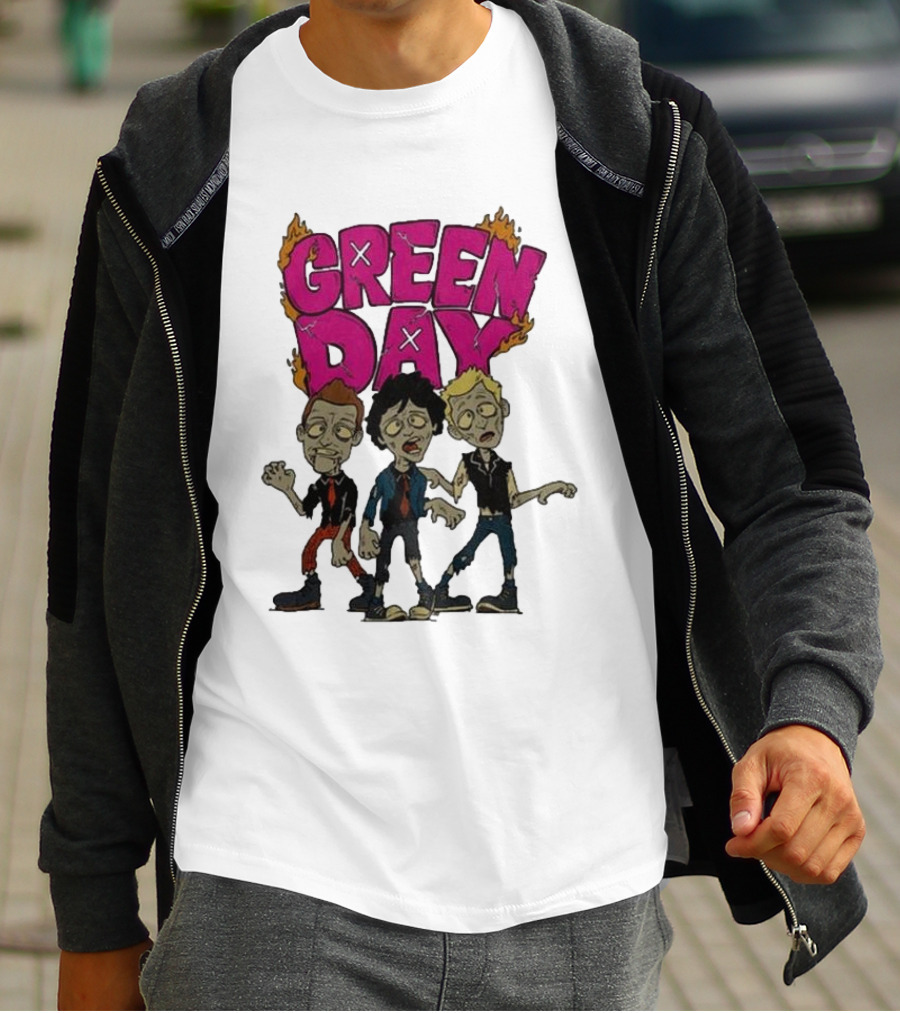 Green Day Walking Zombie Band Members T-Shirt
