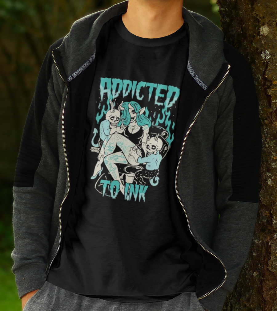 Addicted To Ink Murder Apparel Demon Tattoo Fantasy T-Shirt