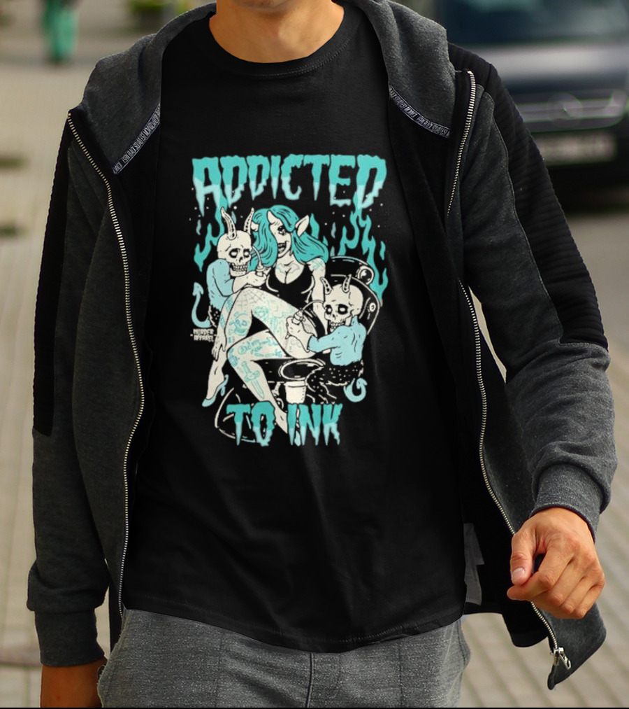 Addicted To Ink Murder Apparel Demon Tattoo Fantasy T-Shirt