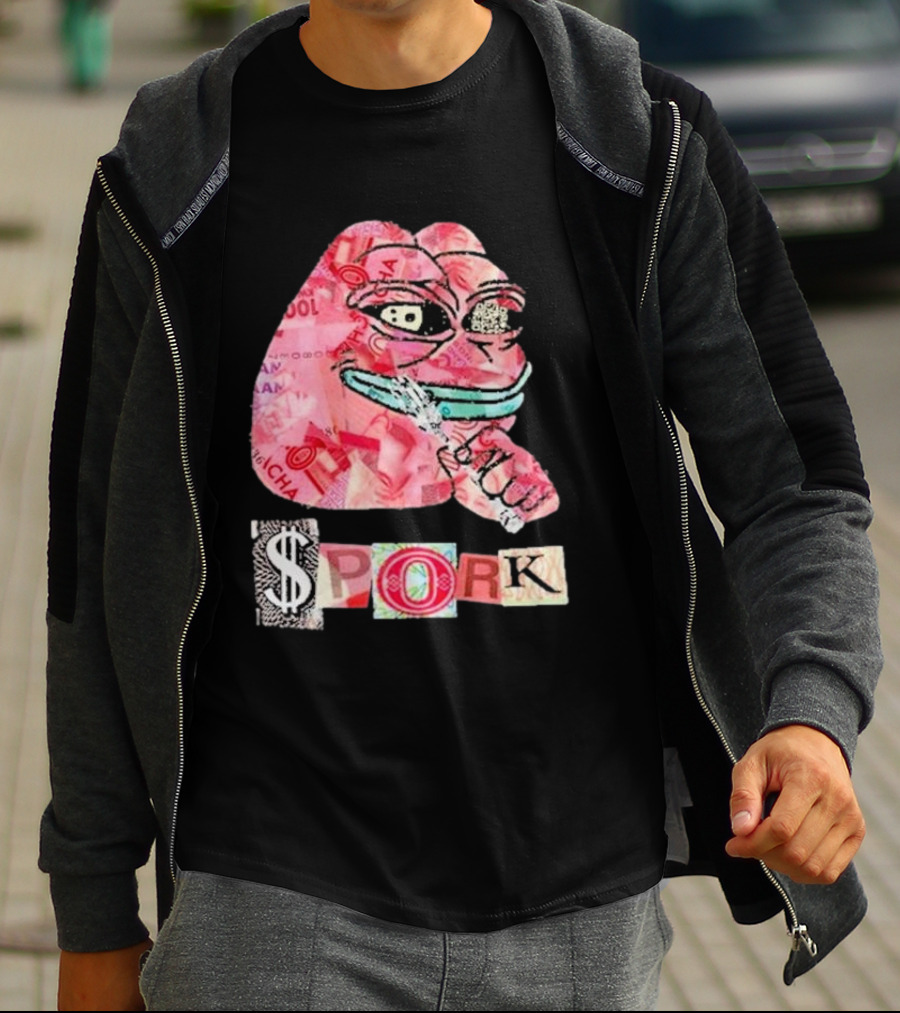 Frog Joseph David Colombo $pork Money Collage T-Shirt