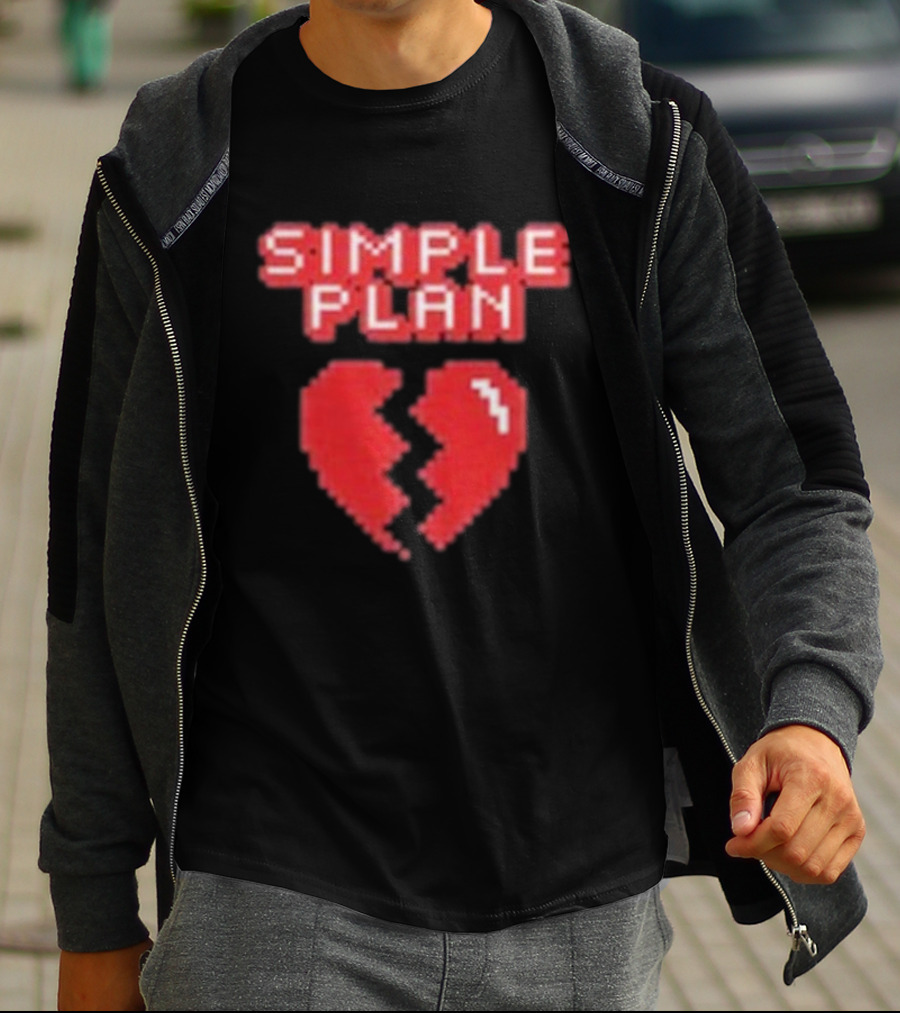 Simple Plan Heart Divided In Two T-Shirt