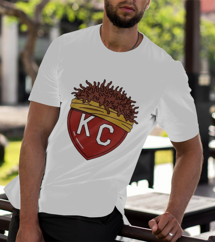 Charlie Hustle KC Heart Logo With Afro Hairband T-Shirt