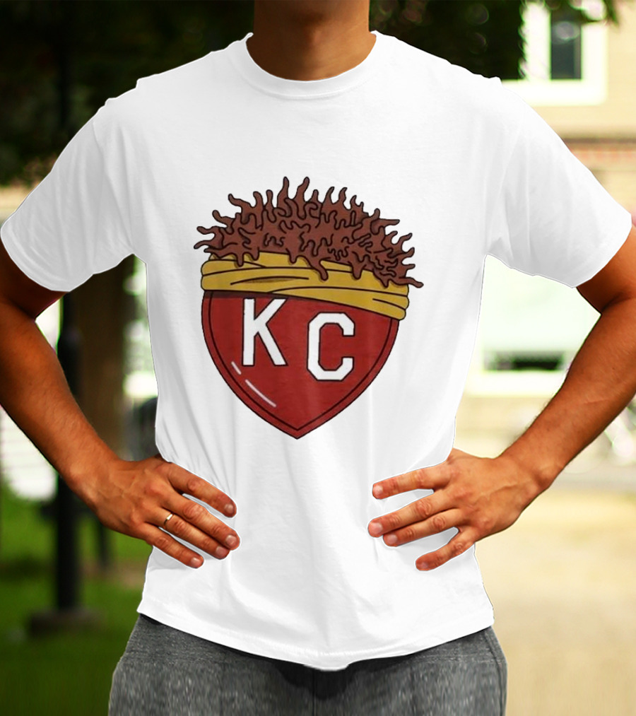 Charlie Hustle KC Heart Logo With Afro Hairband T-Shirt