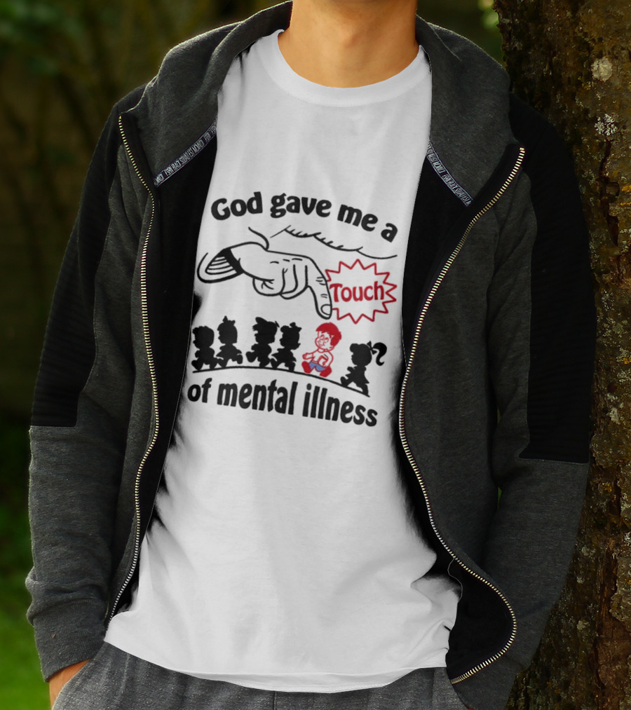 God Gave Me A Touch Of Mental Illness Retro Cartoon Icons T-Shirt