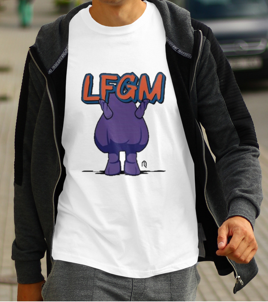 LFGM Monster Grimace New York Mets Sign T-Shirt