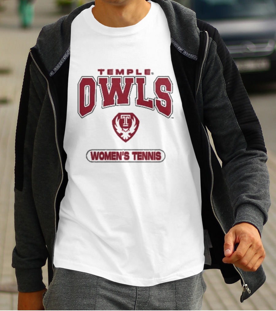 Temple Owls Women's Tennis Sports Grey T-Shirt