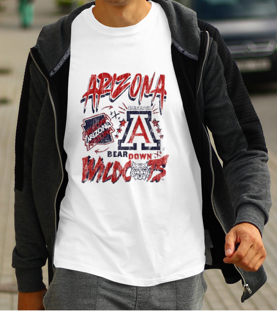 Arizona Wildcats Bear Down Logo Collage T-Shirt