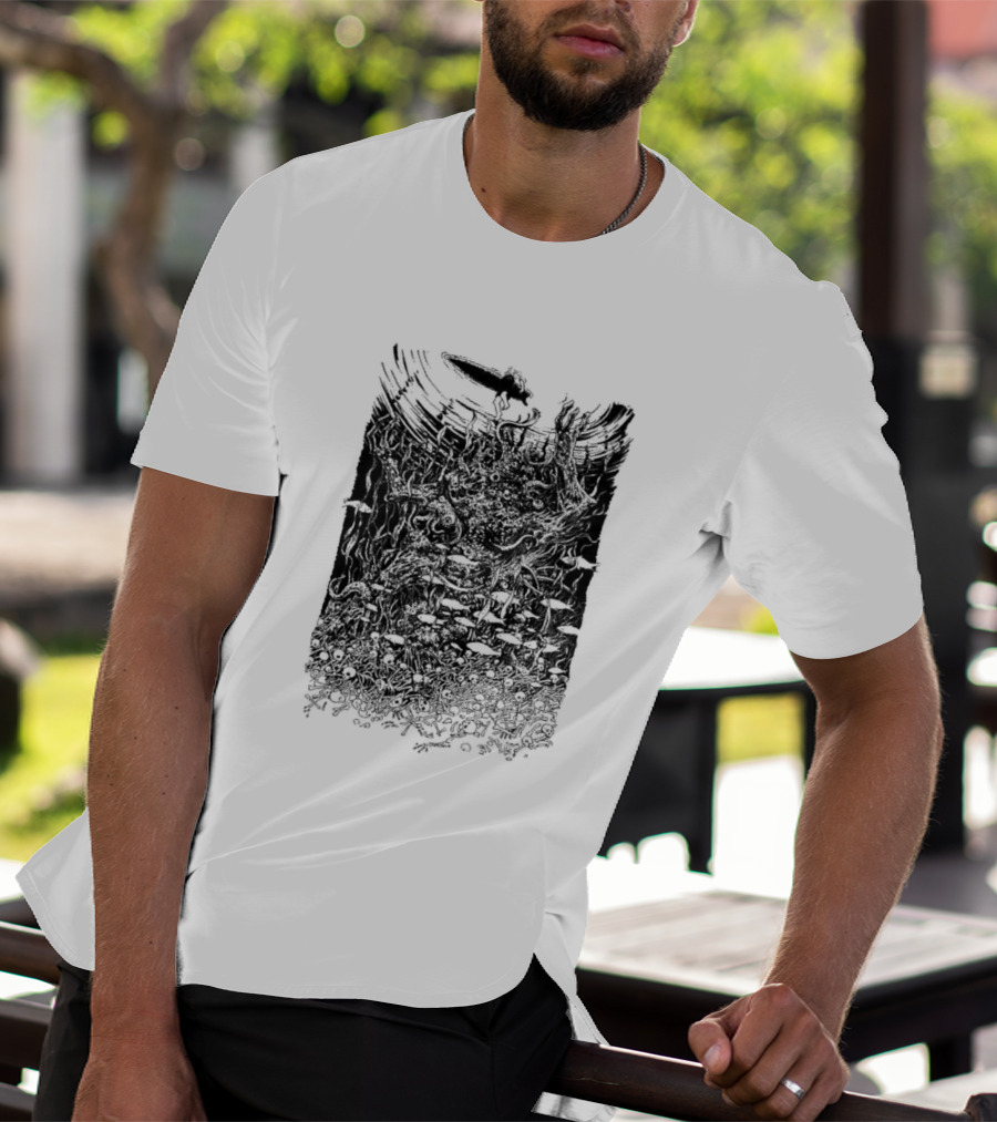 Under The Surface Yue Feng Subterranean World With Mushrooms And Roots T-Shirt