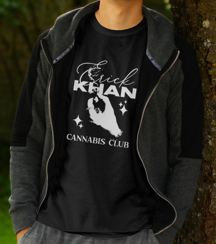 Erick Khan Cannabis Club Smoking Hand With Stars T-Shirt