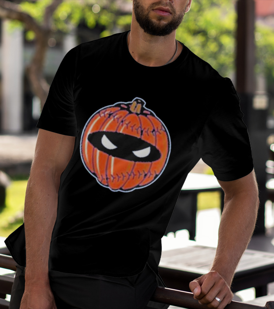 New York Mets Pitching Ninja Baseball Pumpkin Playoffs T-Shirt
