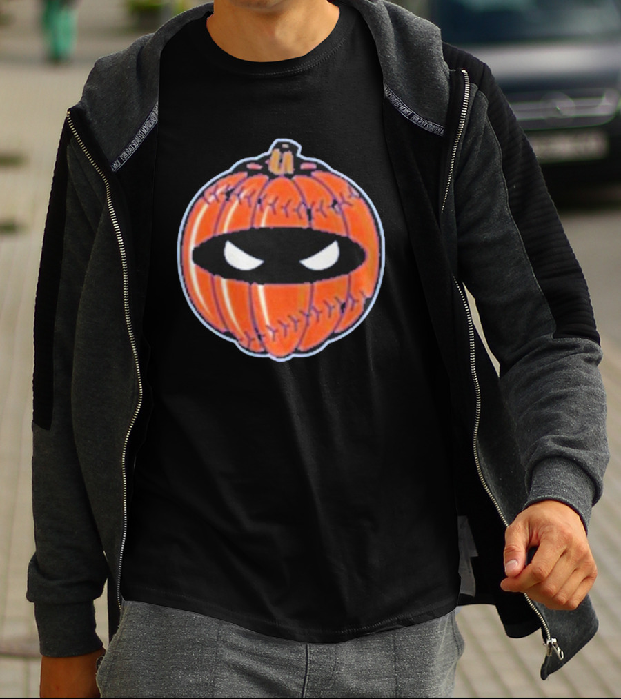 New York Mets Pitching Ninja Baseball Pumpkin Playoffs T-Shirt