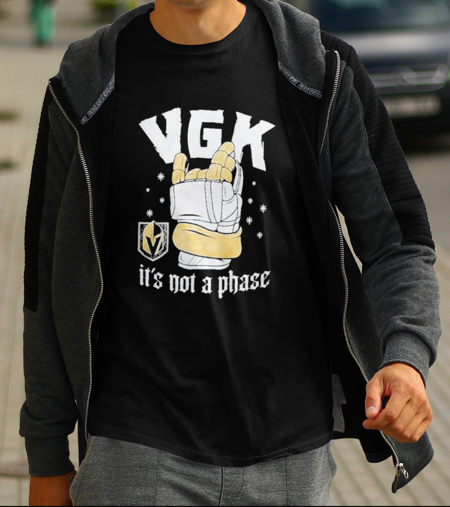 VGK It's Not A Phase With Vegas Golden Knights Logo And Hockey Glove T-Shirt