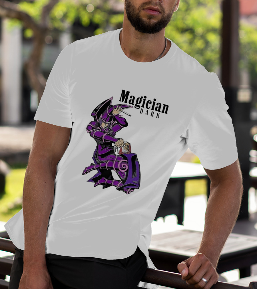 Magician Dark Smoking Mage Card Pose T-Shirt