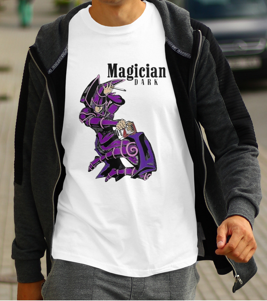 Magician Dark Smoking Mage Card Pose T-Shirt