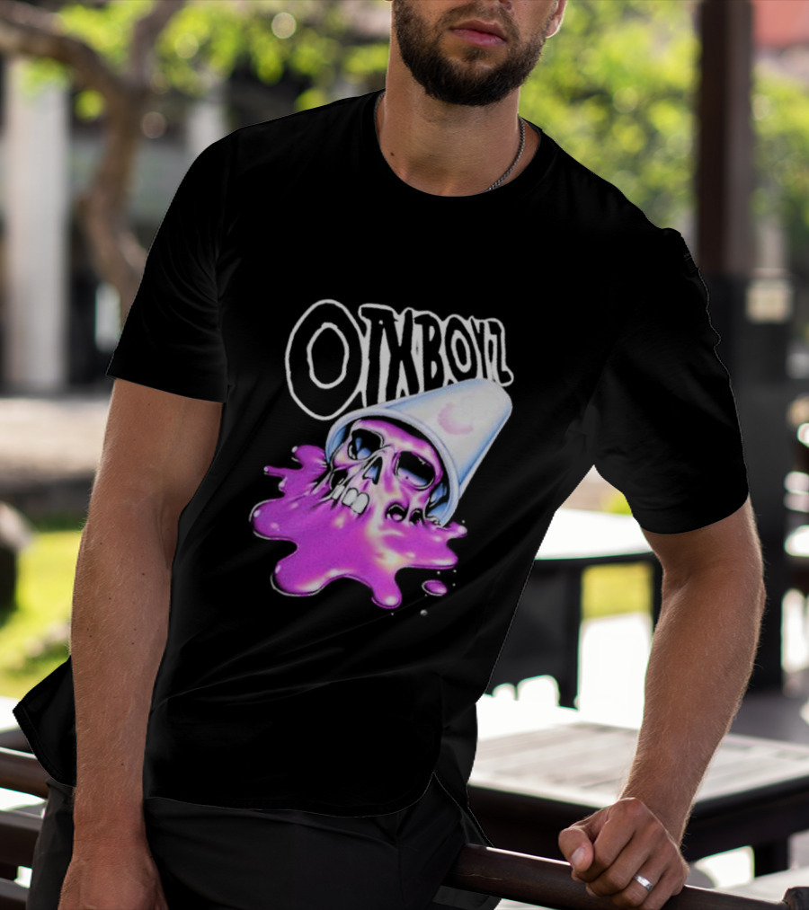 OZYBOYZ Geezy World Oil Spill Purple Skull Cup T-Shirt